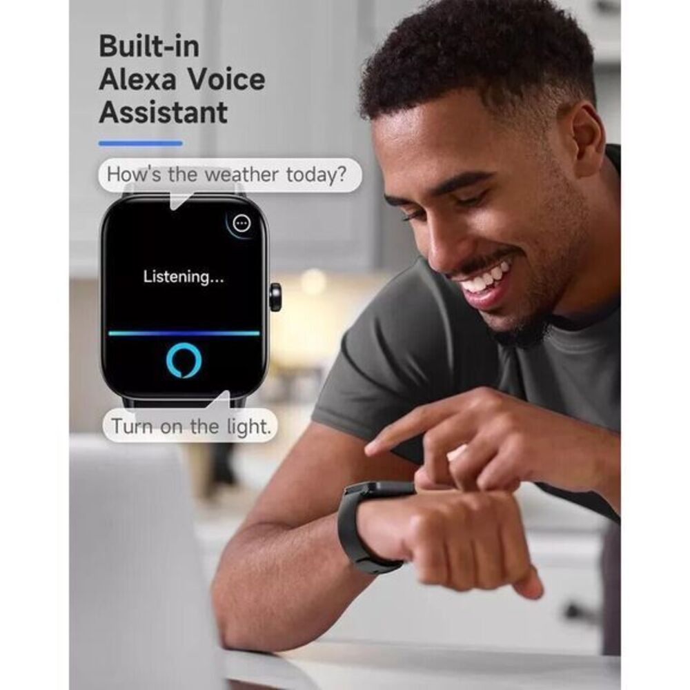 Smart Watch Women Men Alexa‎ Built-in Call HR Steps Sports for Galaxy or iPhones